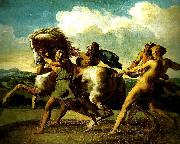 Theodore   Gericault heval arrete par des esclaves painting